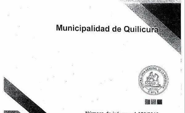 Informe de la Contraloría muestra nuevamente Irregularidades en Municipalidad de Quilicura