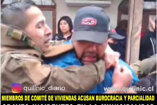 Incidentes en la municipalidad por marcha de comité de viviendas