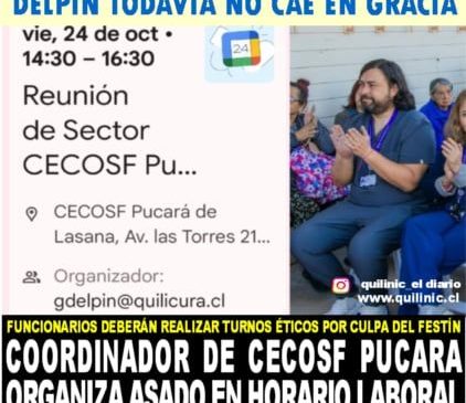 Coordinador de Cescof Pucara de Lasana organiza asado en horario laboral