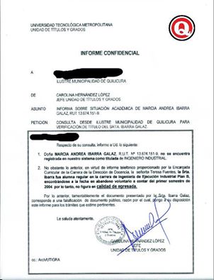 Funa a Ingeniera con título falso «Familiar de Carrasco»
