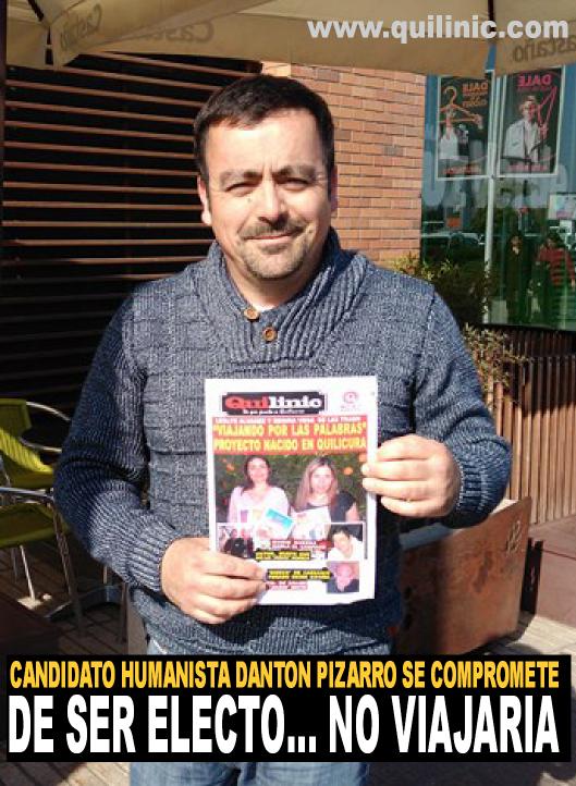 Candidato Danton Pizarro «De ser electo, no viajaría»