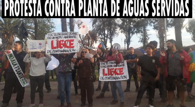 Protesta en contra la planta de aguas servidas