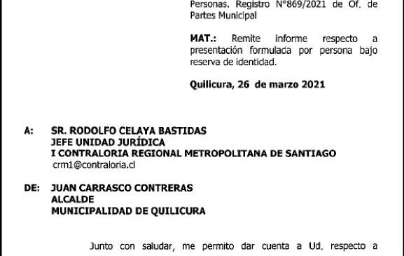 Municipalidad emite primer oficio en caso Concursogate